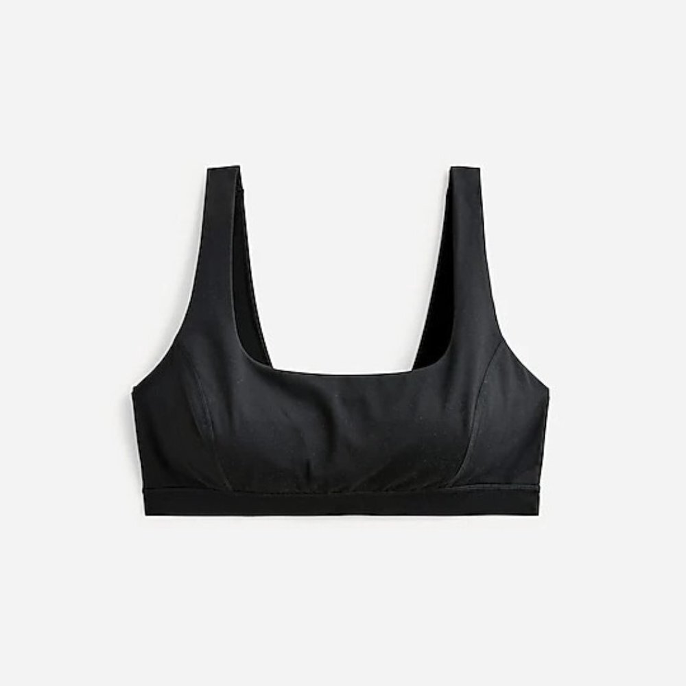 NWT J.Crew CloudStretch Scoopneck Black Sports Bra  XS
